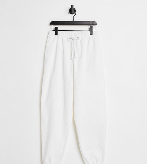 Collusion Unisex Joggers In White Cord Fabric Co-ord