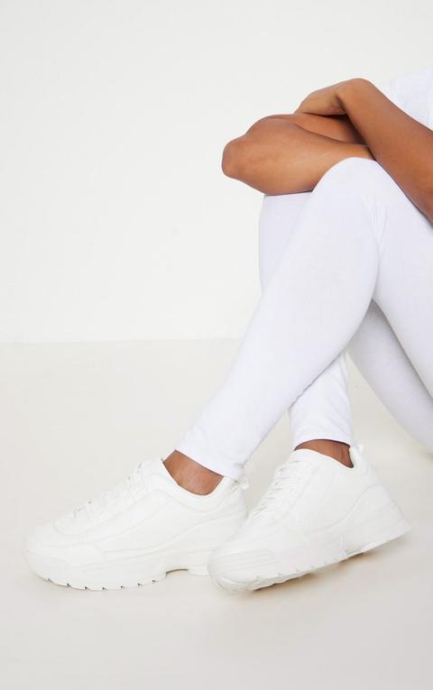 White chunky cleated hot sale sole trainers