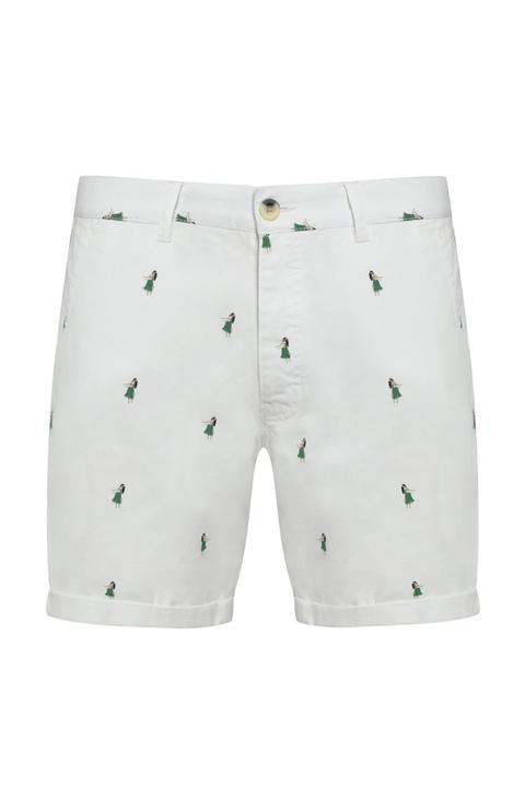 White Printed Shorts