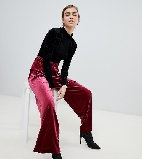 Monki - Pantaloni Rossi In Velluto - Rosso