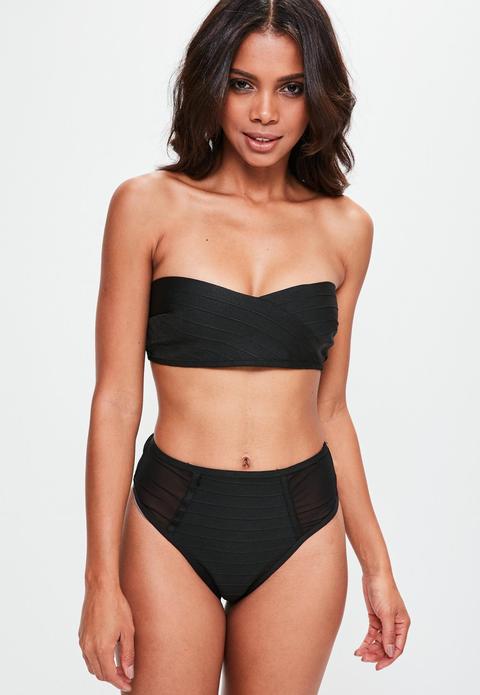 Black Bandage Bandeau Bra, Black