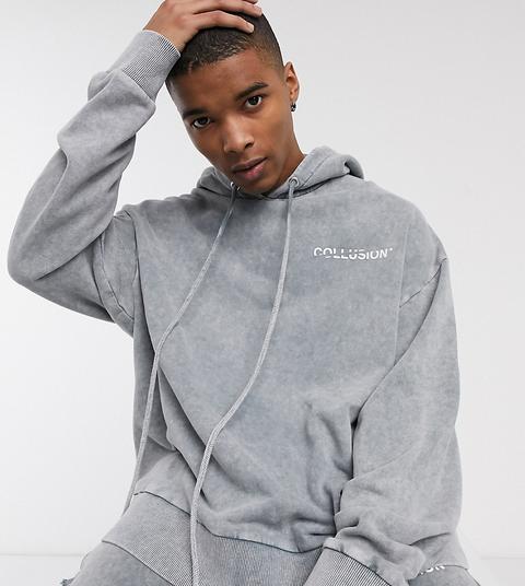 Collusion - Hoodie Oversize - Gris Délavé