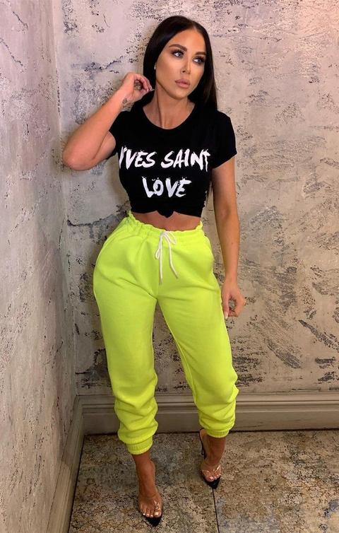 Neon Lime Skinny Fit Joggers - Mia