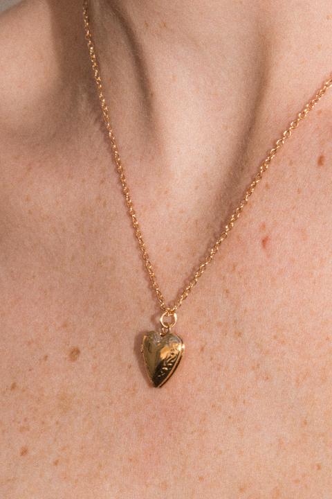 Gold Heart Locket Necklace From Brandy Melville On 21 Buttons