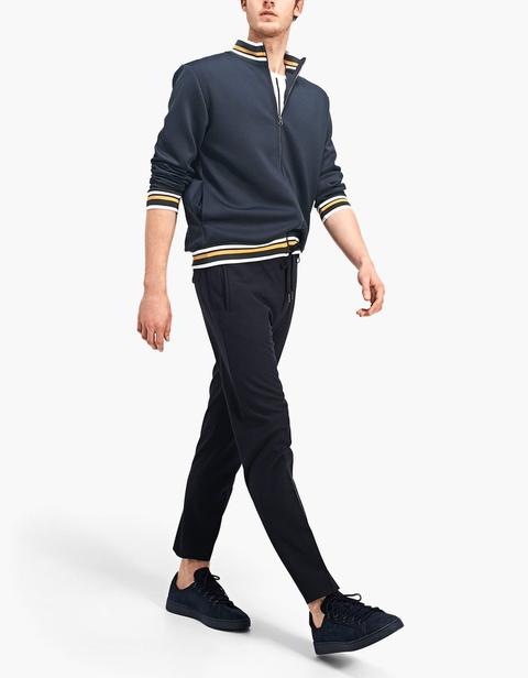 Pantalon De Vestir Efecto Lana Fria