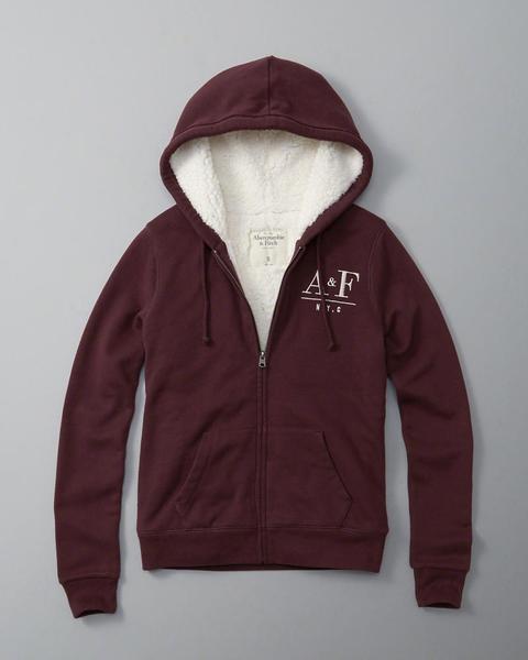 Felpa In Sherpa Con Zip E Logo