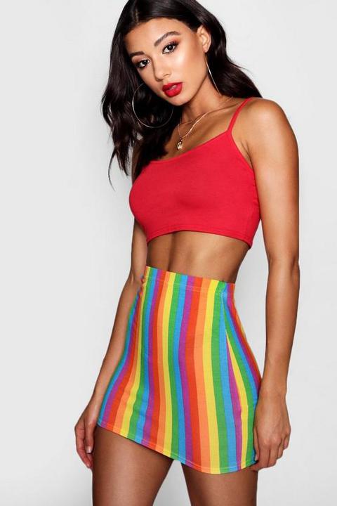 Rainbow Bodycon Mini Skirt