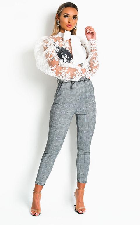 Helena Embroidered Lace Blouse In White
