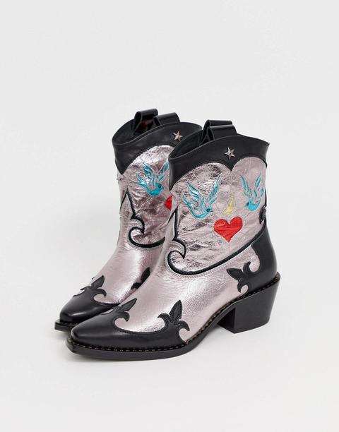 Buffalo London Garcia Western Cowboy Boots In Pink Print From Asos On 21 Buttons
