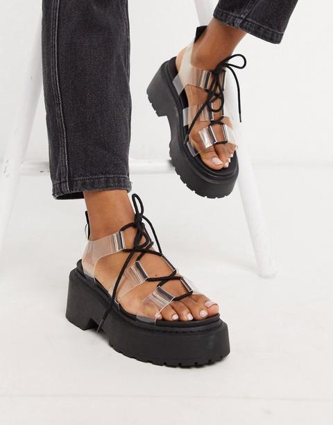 Topshop Chunky Sandals In Clear