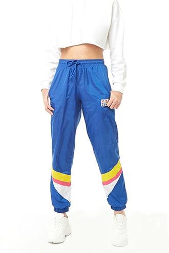 Forever 21 Usa Wind Pants , Blue/multi