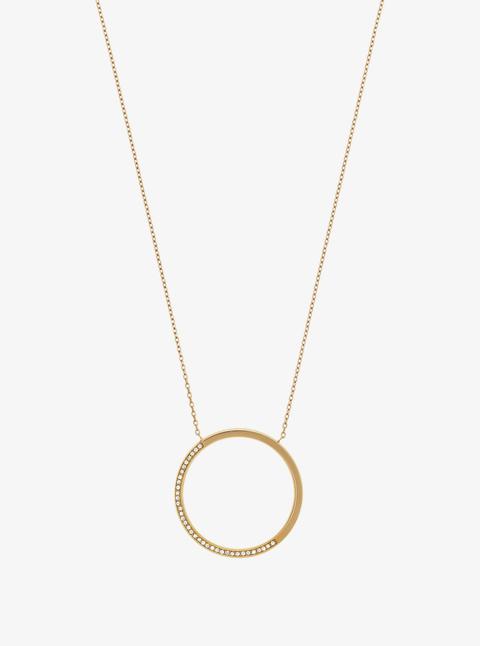 Collana Con Pendente Pavé Tonalità Oro