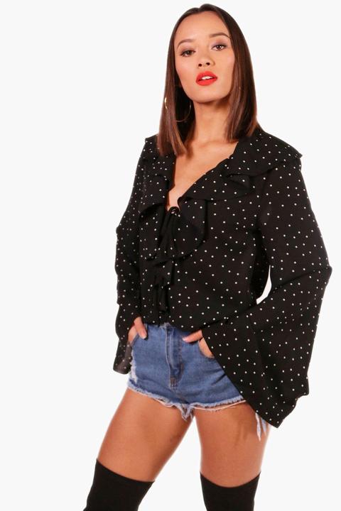 Dakita Polka Dot Ruffle Blouse