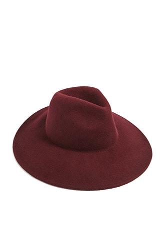 Forever 21 Wide Brim Fedora Burgundy