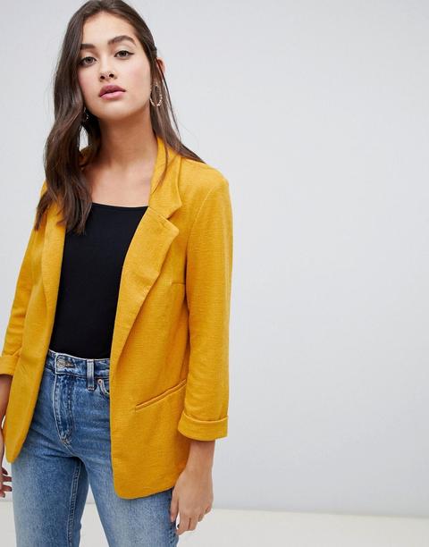 New Look - Blazer Testurizzato Giallo - Giallo