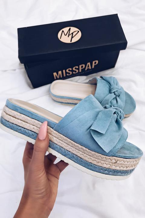 Alice Blue Bow Espadrilles Flatforms