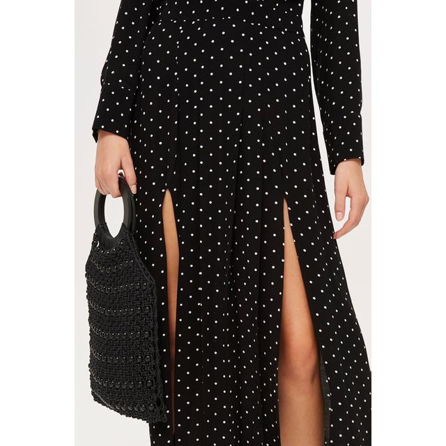 topshop spot pleated shirt dress