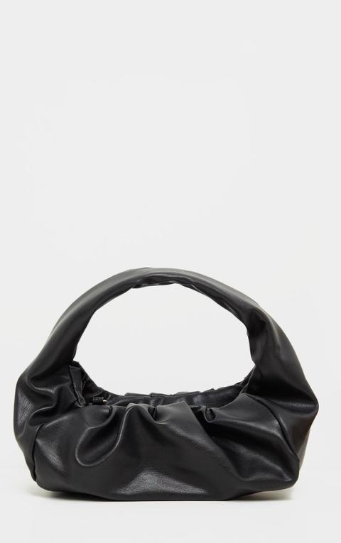 Black Ruched Shoulder Bag