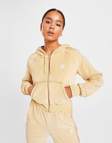 Adidas Originals 3-stripes Velour Full Zip Hoodie