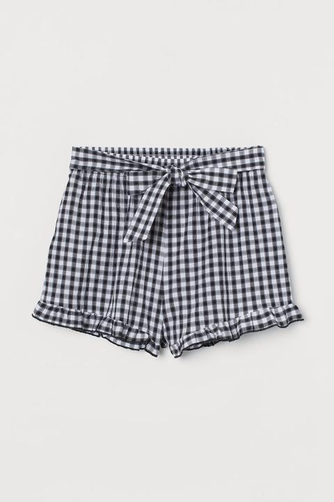 Pantalón Corto Con Lazada - Negro