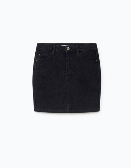 Mini Falda Denim Negro