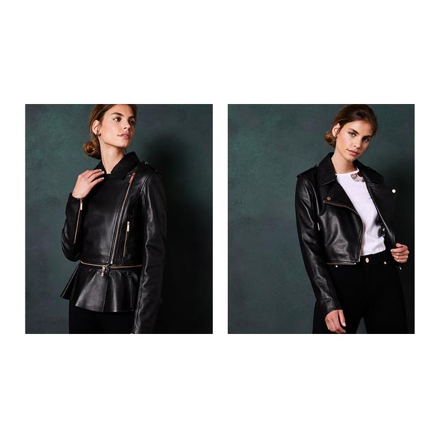 ted baker peplum leather jacket