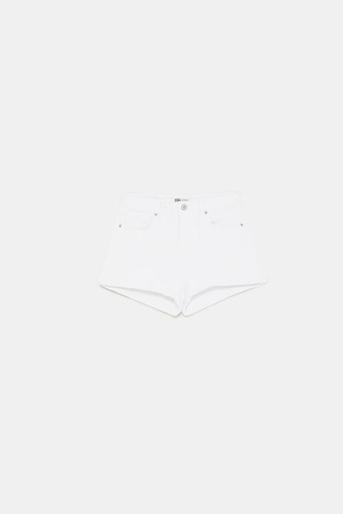 Shorts Hi-rise Con Risvolto Sull'orlo