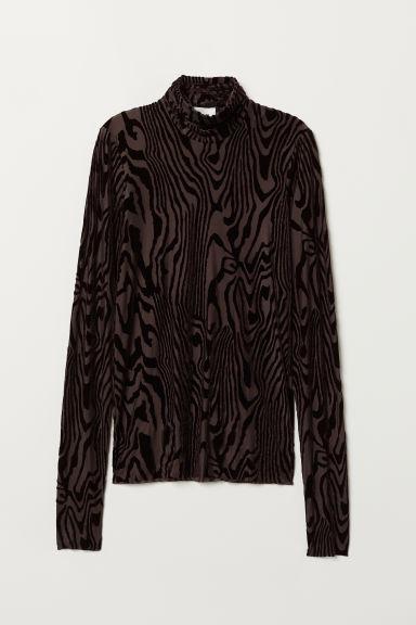 H & M - Top Con Estampado Burnout - Marrón