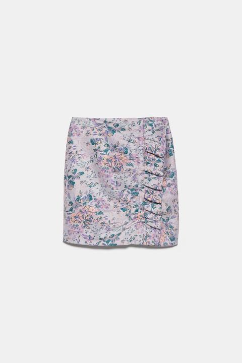 Falda Drapeada Jacquard