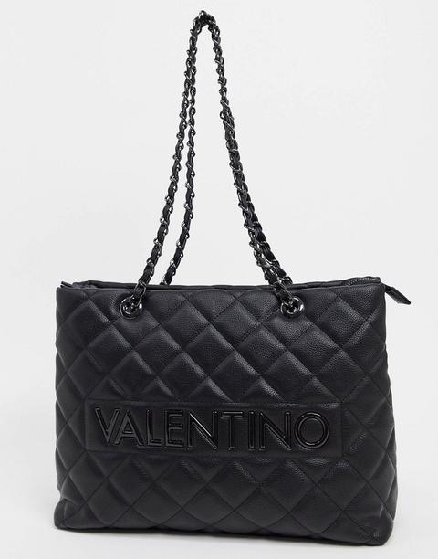 Bolso Tote Acolchado Negro Con Detalle De Asa De Mano De Cadena Licia De Valentino By Mario Valentino
