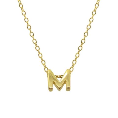 Small Letter M Gold Necklace