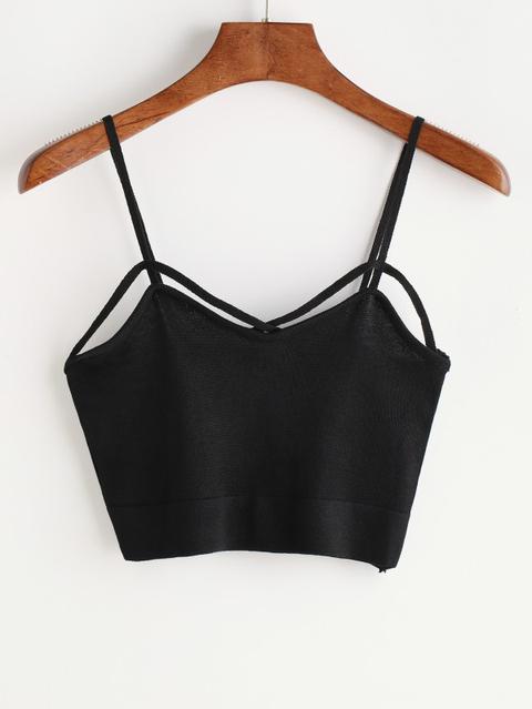 Black Criss Cross Anteriore Cami Top