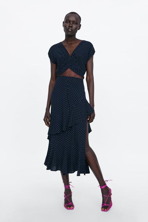 Polka dot hotsell ruffle skirt zara