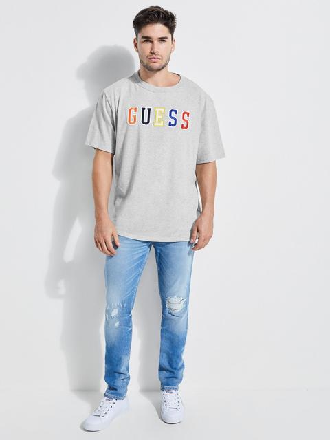guess originals oversized multicolor logo tee