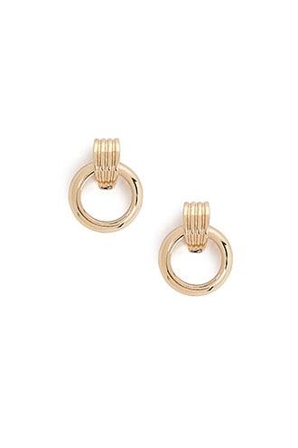 Forever 21 Mini Door Knocker Earrings Gold