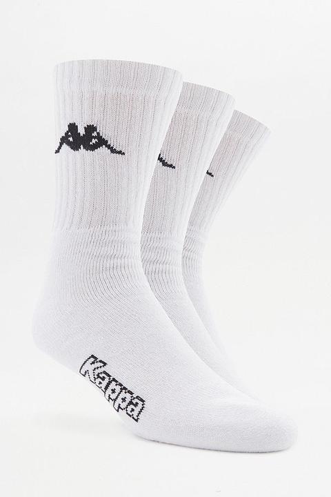 Kappa White Crew Socks Pack