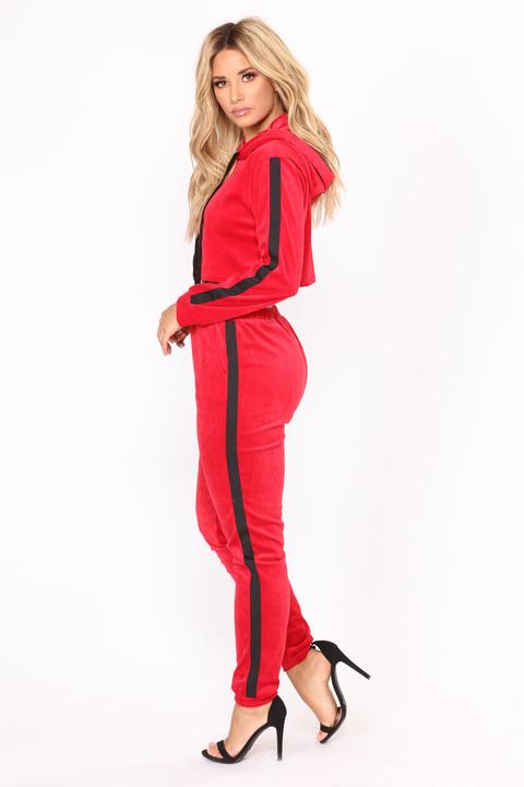 black velour lounge set