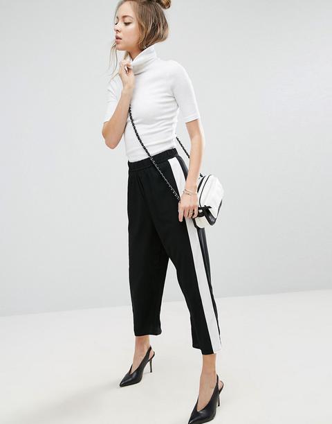 Asos - Pantaloni A Blocchi Di Colore Con Fondo Ampio - Nero
