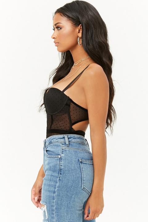 velvet dot sheer top