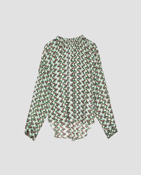 Blusa Estampado Cuello Goma