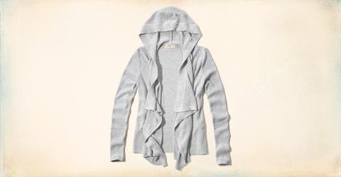 Hooded Non-closure Blanket Cardigan