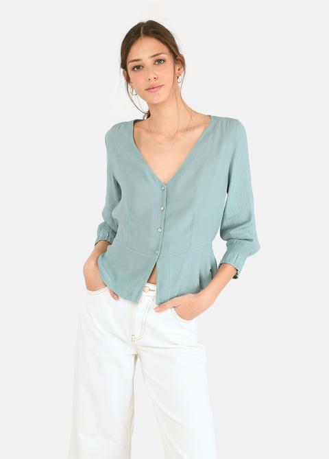 Blusa Borgoña Entallada