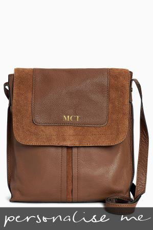 personalised leather messenger bag