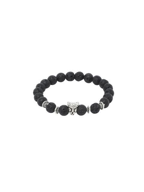 Pulsera Con Cuentas Cabeza Animal - Negro