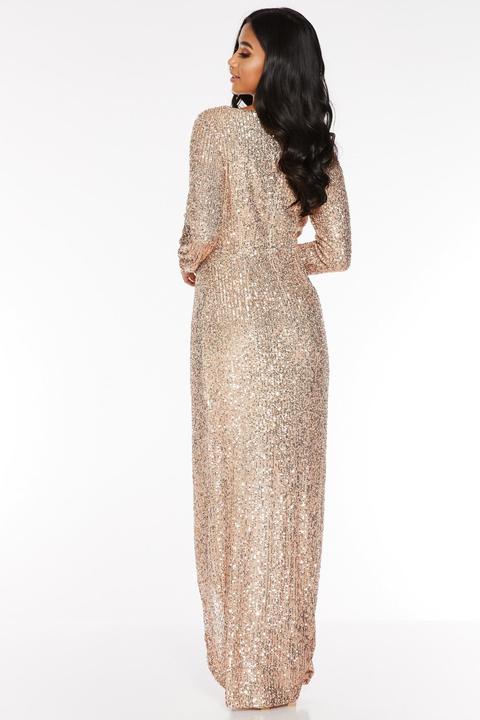 Rose Gold Sequin Wrap Dress Shop, 54% OFF | espirituviajero.com