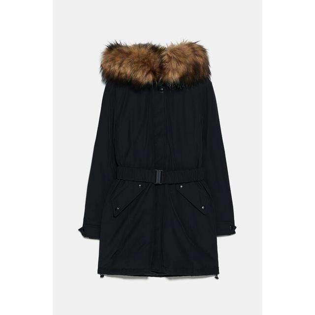 zara hooded down parka