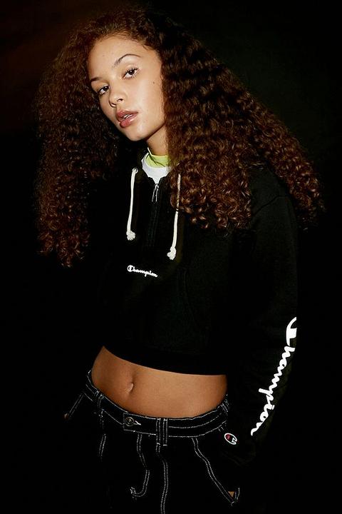 champion uo exclusive cropped hoodie sweatshirt