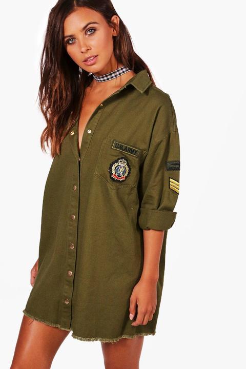 Petite Abito A Camicia In Stile Militare