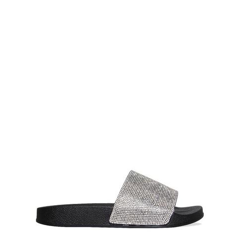 Moesha Black Diamante Sliders