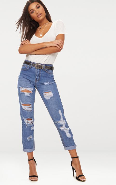 Extreme Rip Straight Leg Mid Wash Jean